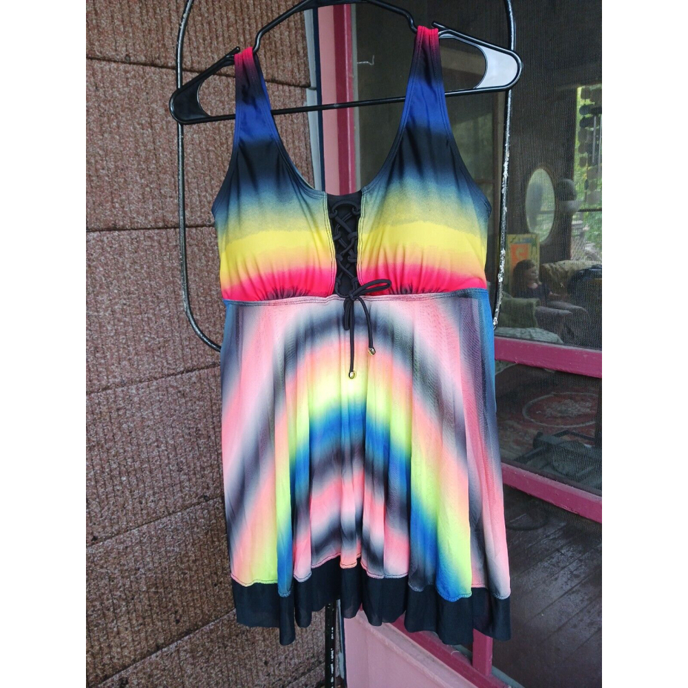 Rainbow Padded Bra Top Dress Large